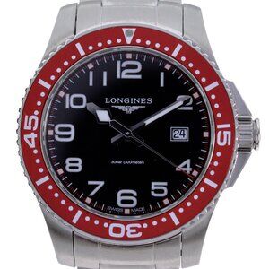 Rare Longines Hydro Conquest EF Co 39mm Men's Watch Red Bezel Reference L3.688.4